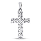 Radiant Faith: 14kt White Gold Diamond Cross Pendant - Splendid Jewellery