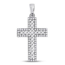 Load image into Gallery viewer, Radiant Faith: 14kt White Gold Diamond Cross Pendant - Splendid Jewellery