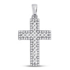 Radiant Faith: 14kt White Gold Diamond Cross Pendant - Splendid Jewellery