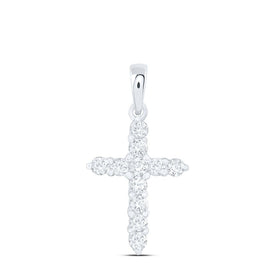 Radiant Faith: 14kt White Gold Diamond Cross Pendant - Splendid Jewellery