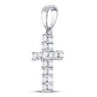 Radiant Faith: 14kt White Gold Diamond Cross Pendant - Splendid Jewellery