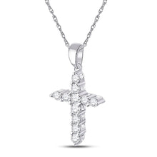 Load image into Gallery viewer, Radiant Faith: 14kt White Gold Diamond Cross Pendant  Side View from Splendid Jewellery