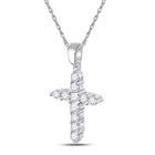 Radiant Faith: 14kt White Gold Diamond Cross Pendant  Side View from Splendid Jewellery