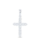 Radiant Faith: 14kt White Gold Diamond Cross Pendant  Top View from Splendid Jewellery