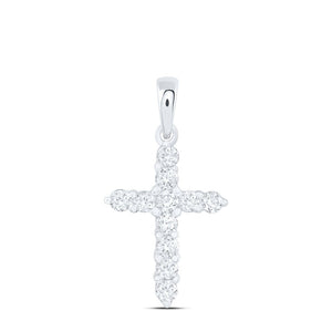 Radiant Faith: 14kt White Gold Diamond Cross Pendant - Splendid Jewellery