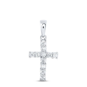 Radiant Faith: 14kt White Gold Diamond Cross Pendant - Splendid Jewellery