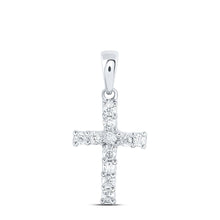 Load image into Gallery viewer, Radiant Faith: 14kt White Gold Diamond Cross Pendant - Splendid Jewellery