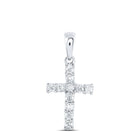 Radiant Faith: 14kt White Gold Diamond Cross Pendant - Splendid Jewellery