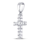 Radiant Faith: 14kt White Gold Diamond Cross Pendant  Side View from Splendid Jewellery