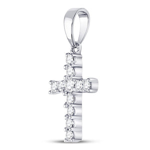 Radiant Faith: 14kt White Gold Diamond Cross Pendant - Splendid Jewellery