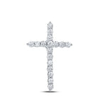 Radiant Faith: 14kt White Gold Womens Round Diamond Roman Cross Pendant 1/2 Cttw  Top View from Splendid Jewellery