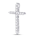 Radiant Faith: 14kt White Gold Womens Round Diamond Roman Cross Pendant 1/2 Cttw  Side View from Splendid Jewellery