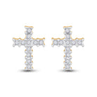 Radiant Faith 14kt Yellow Gold Diamond Cross Earrings - Splendid Jewellery