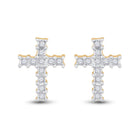 Radiant Faith 14kt Yellow Gold Diamond Cross Earrings - Splendid Jewellery