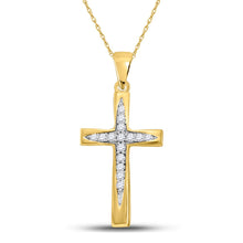 Load image into Gallery viewer, Radiant Faith Diamond Cross Pendant  Top View from Splendid Jewellery