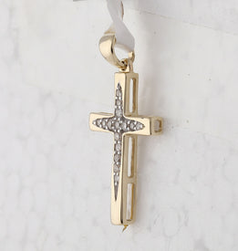 Radiant Faith Diamond Cross Pendant  Side View from Splendid Jewellery
