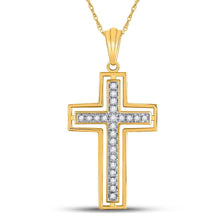 Load image into Gallery viewer, Radiant Faith Diamond Cross Pendant  Top View from Splendid Jewellery