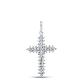 Radiant Faith Diamond Cross Pendant in 10kt White Gold - Splendid Jewellery