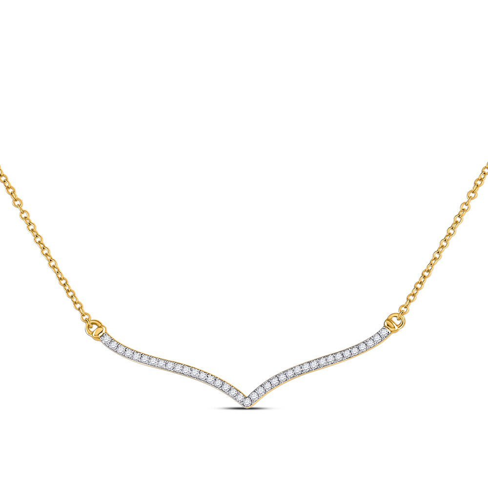 Radiant Glow 10kt Yellow Gold Diamond Bar Necklace - Splendid Jewellery