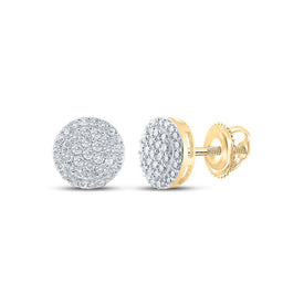 Radiant Glow 10kt Yellow Gold Diamond Cluster Earrings - Splendid Jewellery