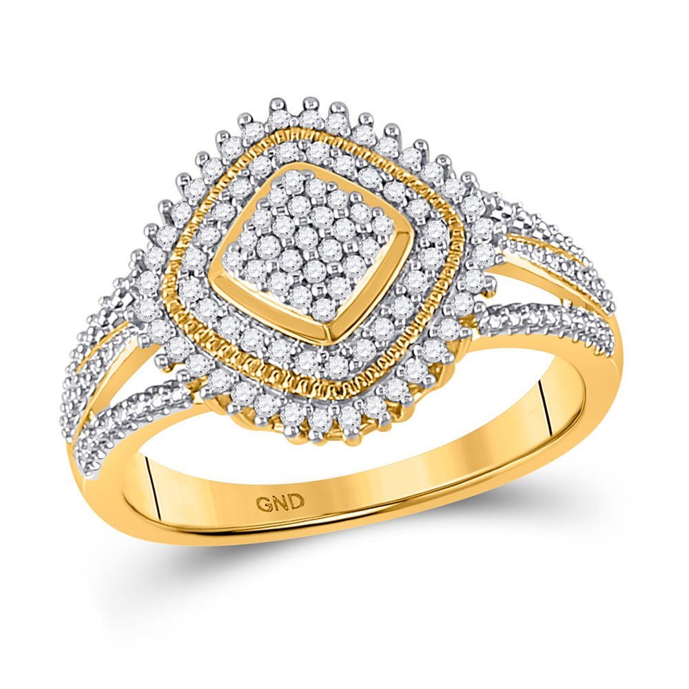 Radiant Glow 10kt Yellow Gold Diamond Cluster Ring - Splendid Jewellery