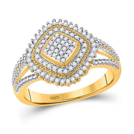 Radiant Glow 10kt Yellow Gold Diamond Cluster Ring - Splendid Jewellery