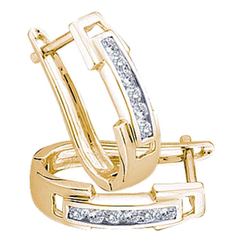 Radiant Glow 10kt Yellow Gold Diamond Hoop Earrings - Splendid Jewellery
