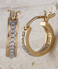 Radiant Glow 10kt Yellow Gold Diamond Hoop Earrings - Splendid Jewellery