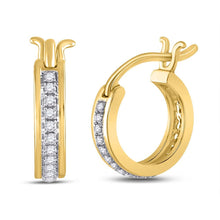 Load image into Gallery viewer, Radiant Glow 10kt Yellow Gold Diamond Hoop Earrings - Splendid Jewellery