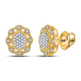 Radiant Glow: 10kt Yellow Gold Oval Diamond Earrings - Splendid Jewellery