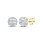 Radiant Glow: 10kt Yellow Gold Women's Round Diamond Circle Earrings - Splendid Jewellery