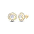 Radiant Glow: 10kt Yellow Gold Womens Round Diamond Circle Earrings 7/8 Cttw - Splendid Jewellery