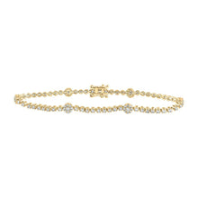 Load image into Gallery viewer, Radiant Glow: 10kt Yellow Gold Women's Round Diamond Fashion Bracelet 1 - 3/8 Cttw - Splendid Jewellery
