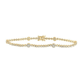 Radiant Glow: 10kt Yellow Gold Women's Round Diamond Fashion Bracelet 1 - 3/8 Cttw - Splendid Jewellery