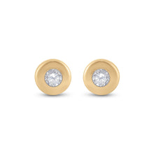 Load image into Gallery viewer, Radiant Glow: 14kt Yellow Gold Diamond Solitaire Earrings - Splendid Jewellery