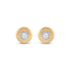 Radiant Glow: 14kt Yellow Gold Diamond Solitaire Earrings - Splendid Jewellery