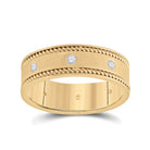 Radiant Glow 14kt Yellow Gold Men's Diamond Wedding Rope Band Ring 1/4 Cttw | Exquisite Wedding Collection - Splendid Jewellery