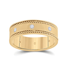 Load image into Gallery viewer, Radiant Glow 14kt Yellow Gold Men's Diamond Wedding Rope Band Ring 1/4 Cttw | Exquisite Wedding Collection - Splendid Jewellery