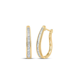 Radiant Glow Baguette Diamond Hoop Earrings - Splendid Jewellery