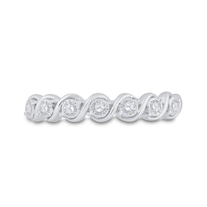 Radiant Glow Diamond Band | 10kt White Gold Womens Round Diamond Band Ring 1/6 Cttw - Splendid Jewellery