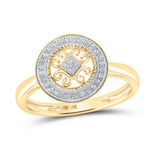 Load image into Gallery viewer, Radiant Glow Diamond Circle Ring product Top View from Splendid Jewellery