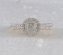 Load image into Gallery viewer, Radiant Glow Diamond Cluster Ring product Top View from Splendid Jewellery