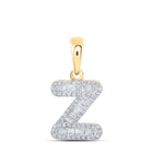 Radiant Glow Diamond Z Initial Pendant | 10kt Yellow Gold Baguette Diamond Necklace 1/3 Cttw | Splendid Jewellery - Splendid Jewellery