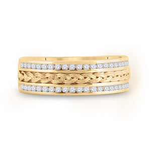 Radiant Gold and Diamond Braided Wedding Band - Timeless Elegance - Splendid Jewellery