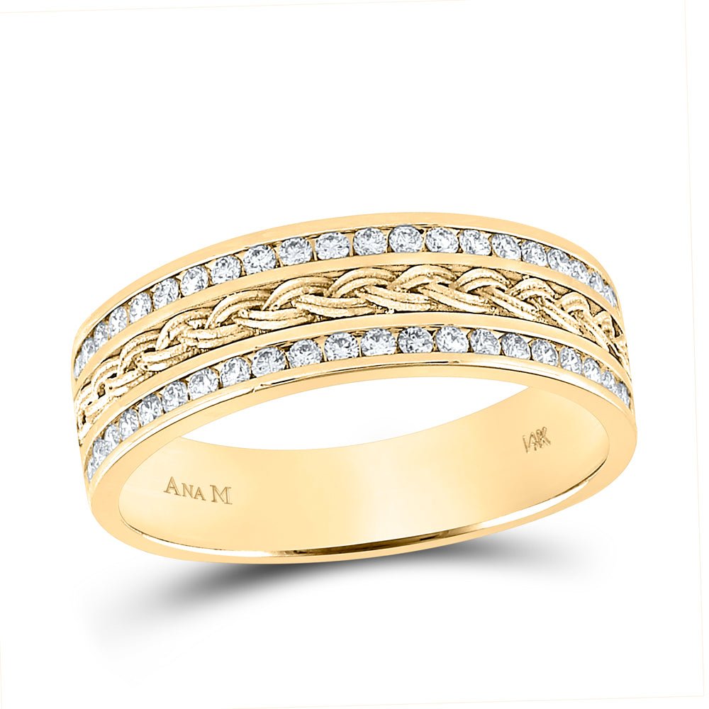 Radiant Gold and Diamond Braided Wedding Band - Timeless Elegance - Splendid Jewellery