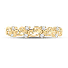 Radiant Gold and Diamond Curl Band Ring - A Dazzling Statement Piece - Splendid Jewellery