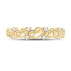 Radiant Gold and Diamond Curl Band Ring - A Dazzling Statement Piece - Splendid Jewellery