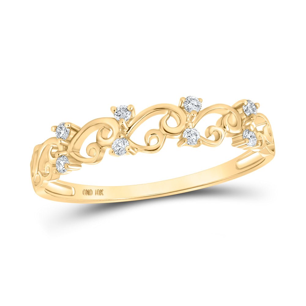 Radiant Gold and Diamond Curl Band Ring - A Dazzling Statement Piece - Splendid Jewellery