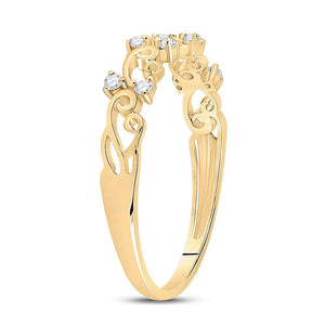 Radiant Gold and Diamond Curl Band Ring - A Dazzling Statement Piece - Splendid Jewellery