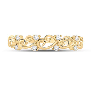 Radiant Gold and Diamond Curl Band Ring - A Dazzling Statement Piece - Splendid Jewellery